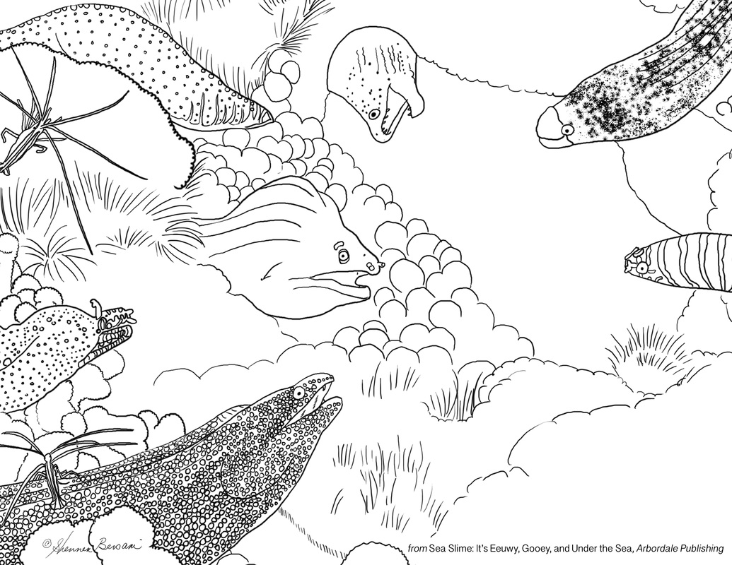 count the moray eel coloring page
